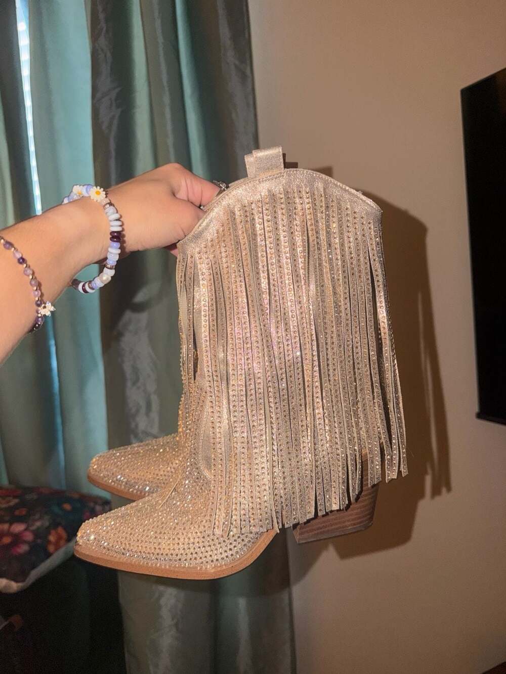 Jessica Simpson Paredisa Rhinestone Fringe Cowboy Booties - Picture 9 of 12